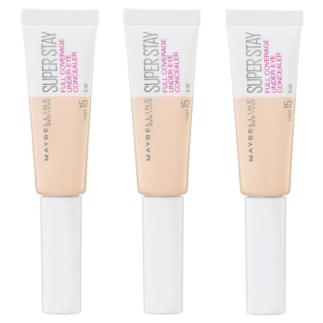 3 x Maybelline SuperStay Full Coverage Under Eye Concealer 6mL - 15 Light