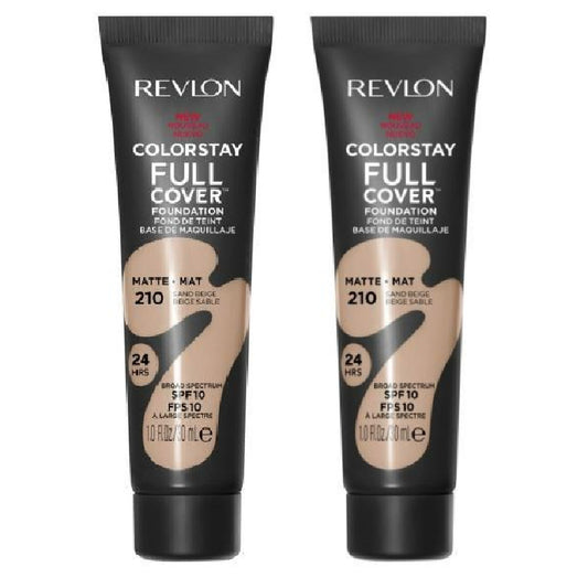 2 x Revlon ColorStay Full Cover Matte Foundation 30mL - 210 Sand Beige