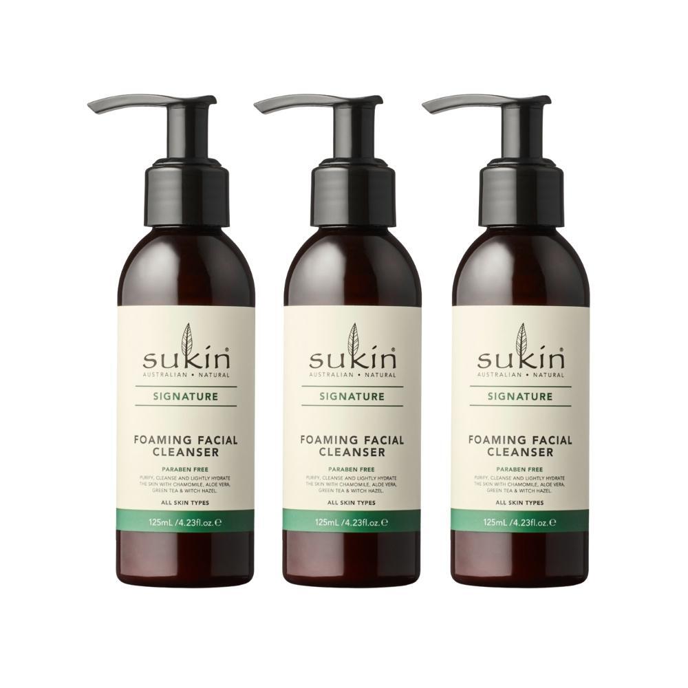 3 x Sukin Signature Daily Foaming Facial Cleanser 125mL