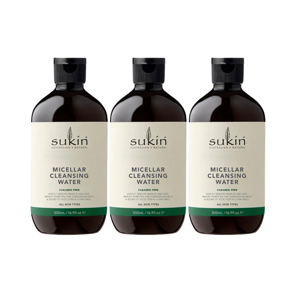 3 x Sukin Micellar Cleansing Water 500mL