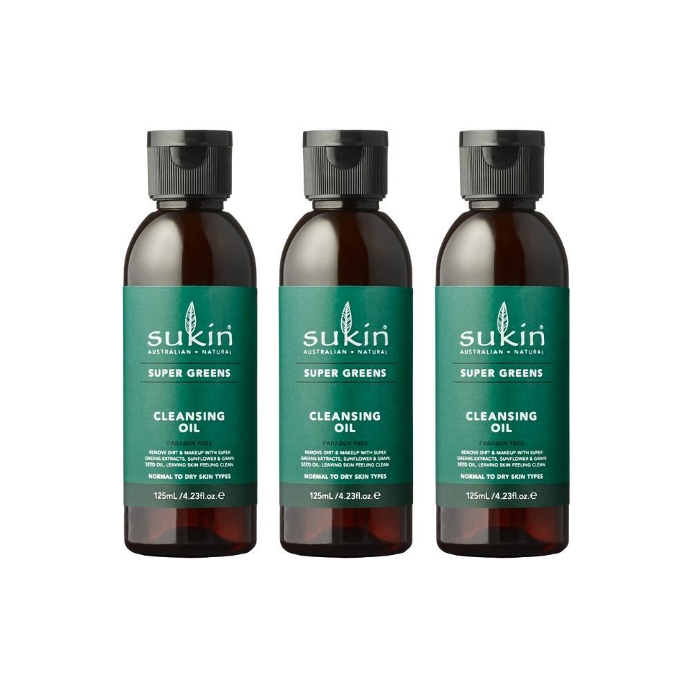 3 x Sukin Super Greens Cleansing Oil 125mL