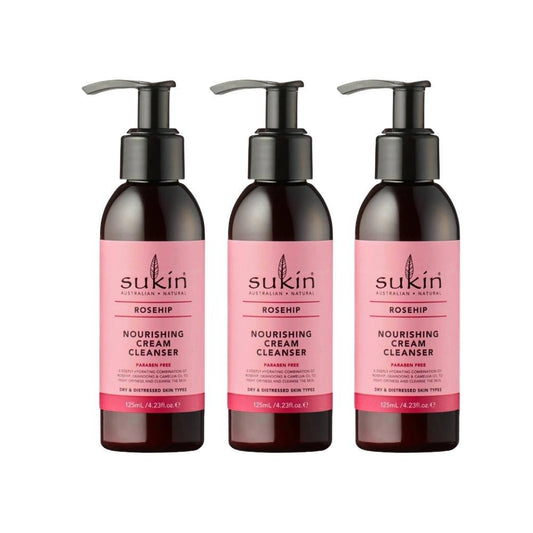 3 x Sukin Rosehip Nourishing Cream Cleanser 125mL