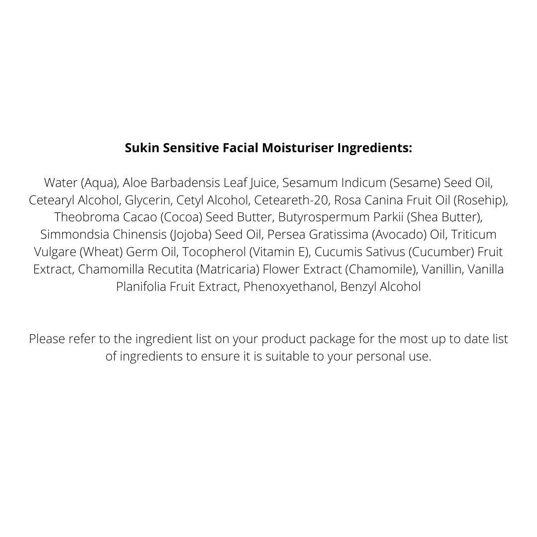 3 x Sukin Sensitive Facial Moisturiser 125mL