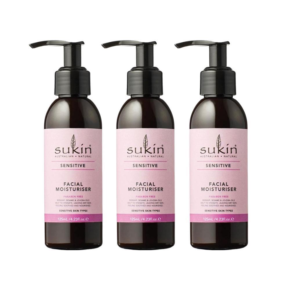 3 x Sukin Sensitive Facial Moisturiser 125mL