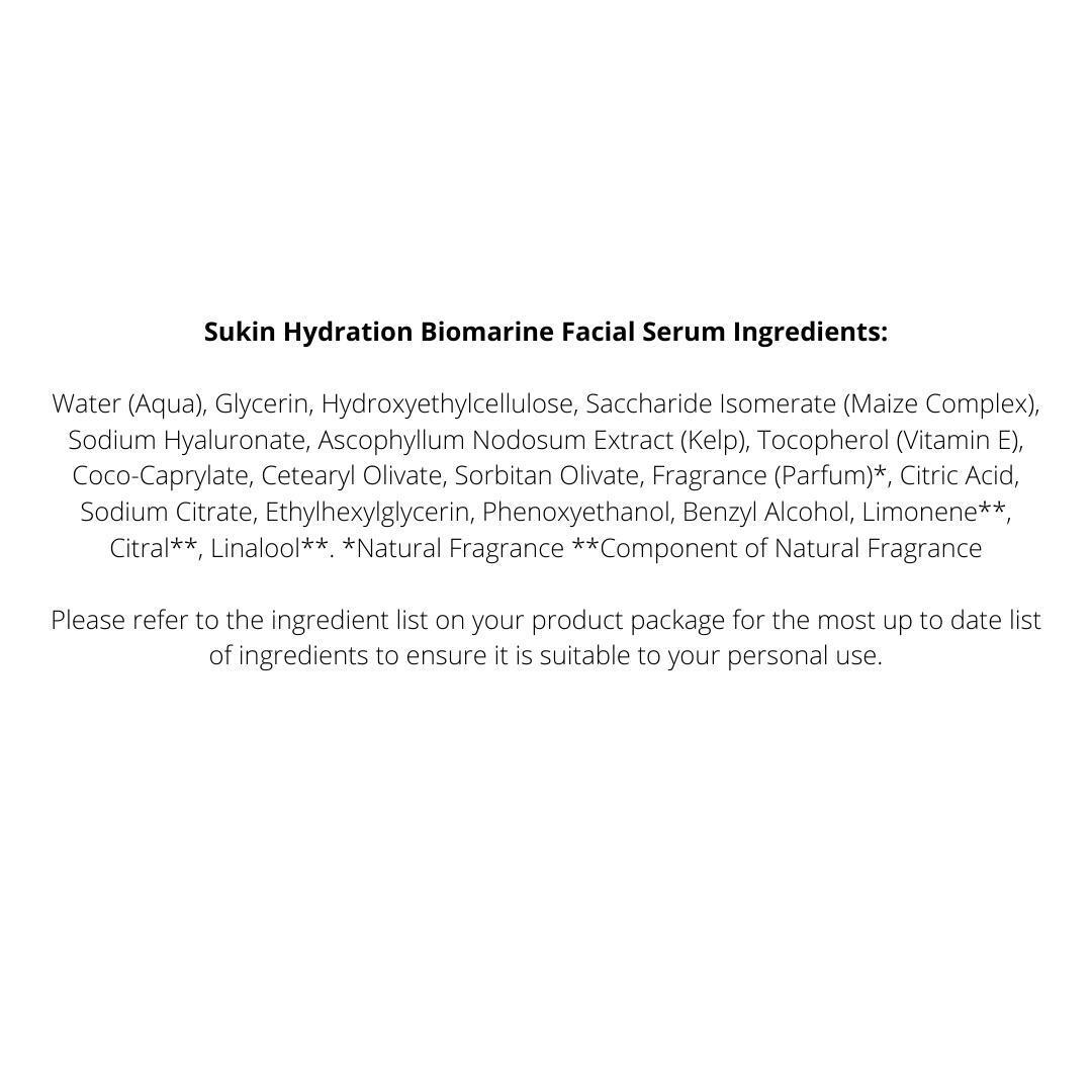 3 x Sukin Hydration Biomarine Facial Serum 30mL