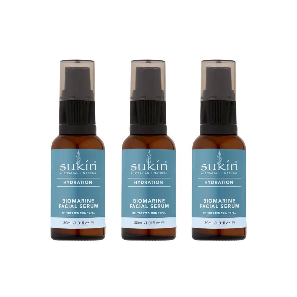 3 x Sukin Hydration Biomarine Facial Serum 30mL