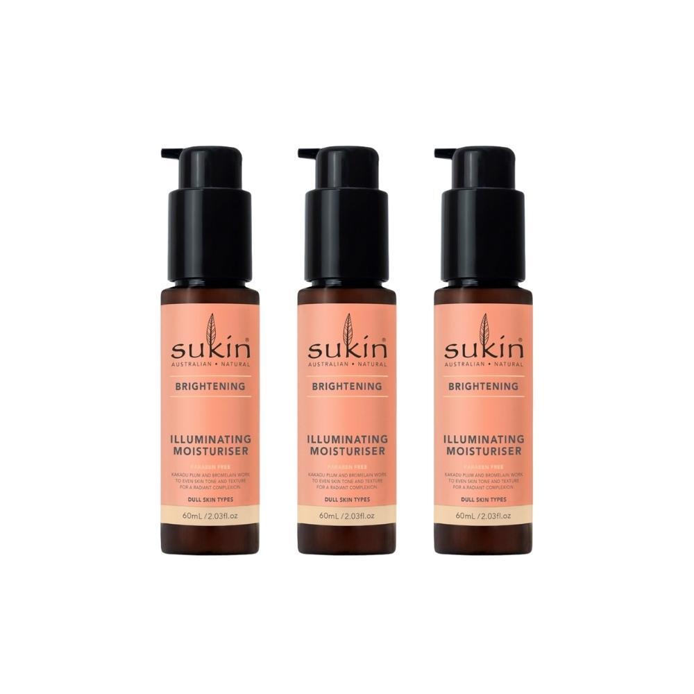 3 x Sukin Brightening Illuminating Moisturiser 60mL