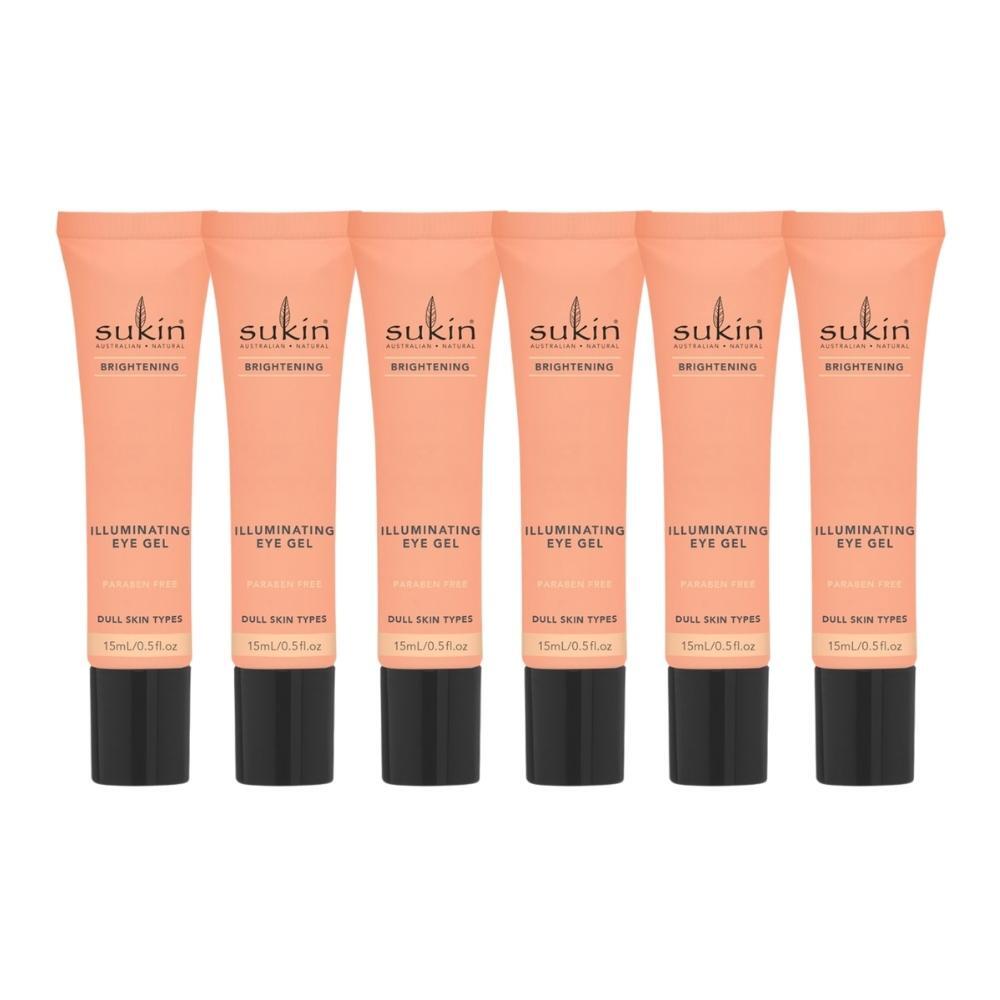 6 x Sukin Brightening Illuminating Eye Gel 15mL