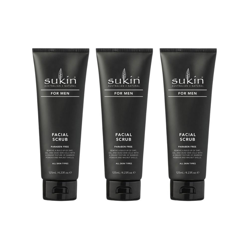 3 x Sukin For Men Facial Scrub 125mL