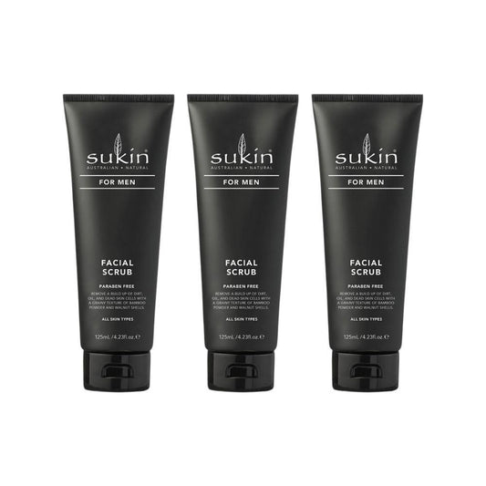 3 x Sukin For Men Facial Scrub 125mL