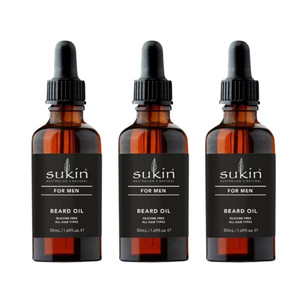 3 x Sukin For Men Beard Oil 50mL