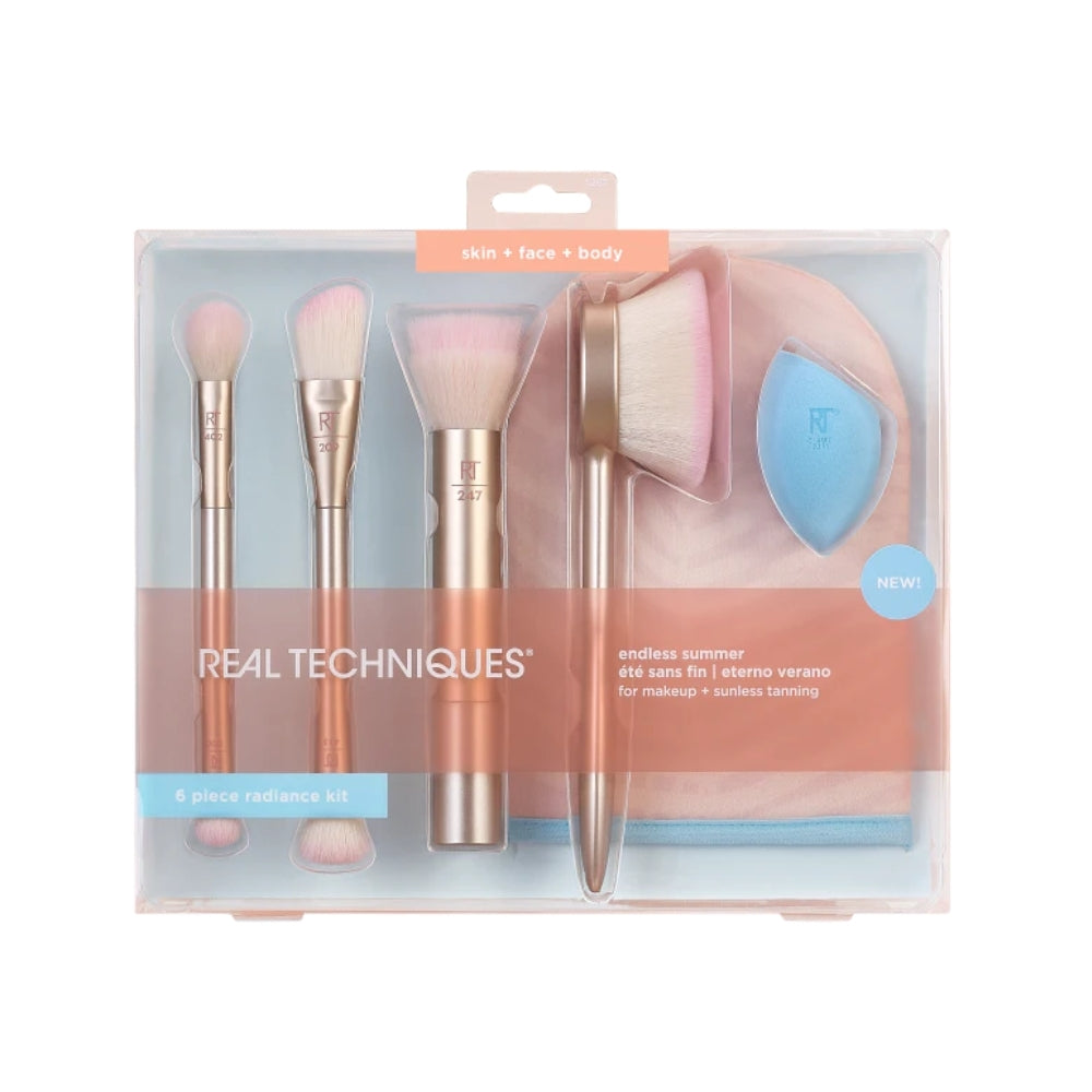 Real Techniques Endless Summer 6 Piece Radiance Brush & Mitt Kit