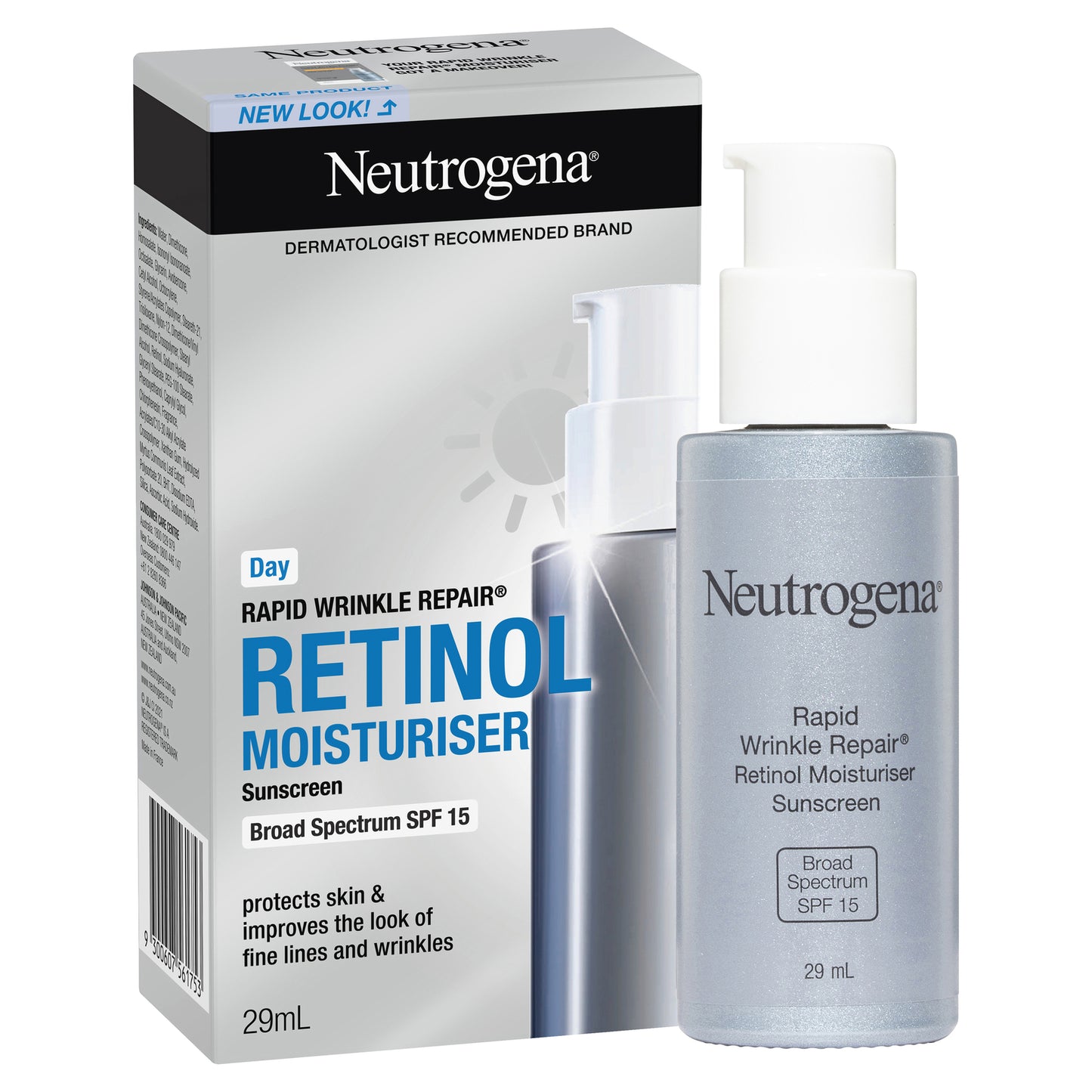 3 x Neutrogena Rapid Wrinkle Repair Retinol Day Moisturiser SPF15 29mL