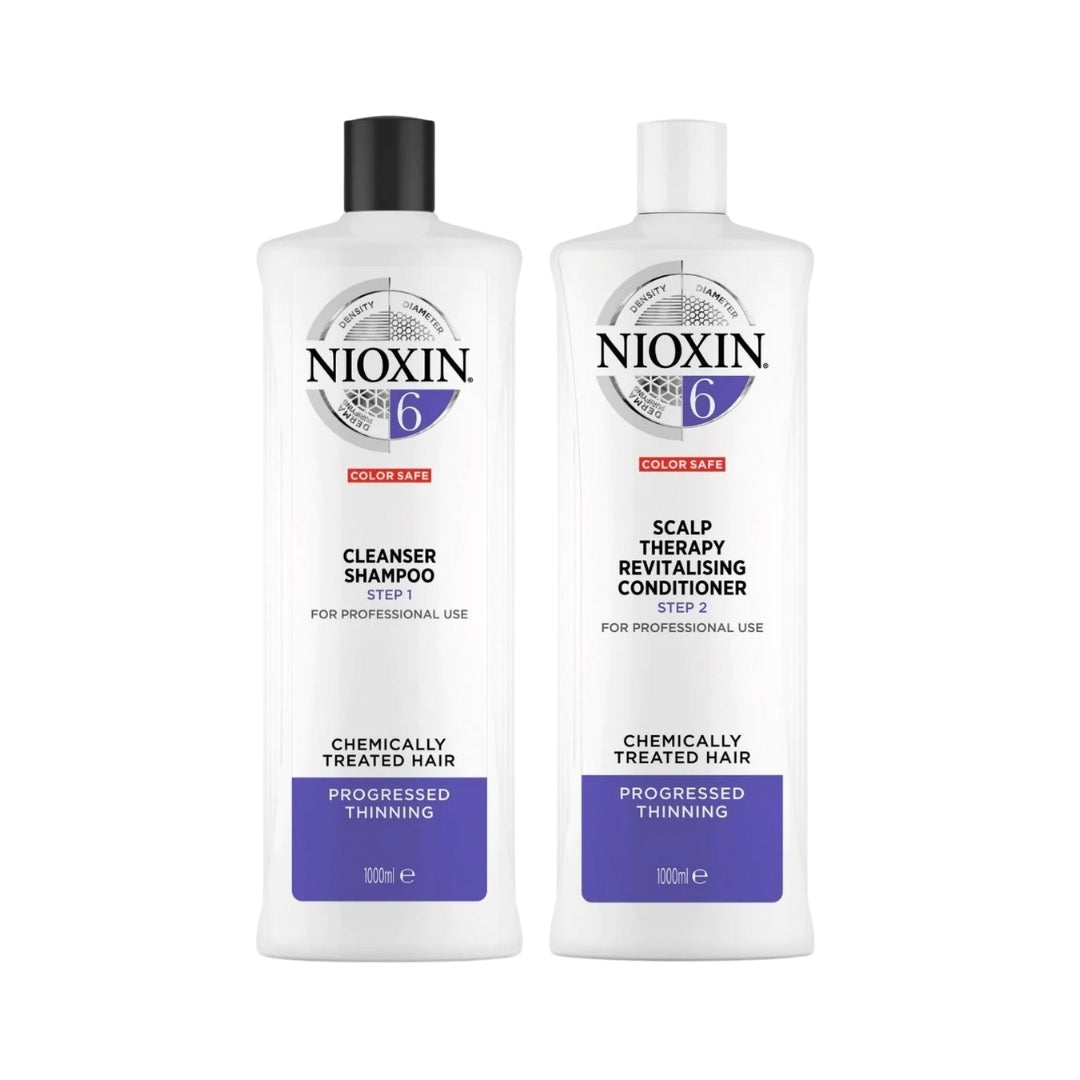 Nioxin System 6 Cleanser Shampoo & Scalp Therapy Conditioner 1L Duo