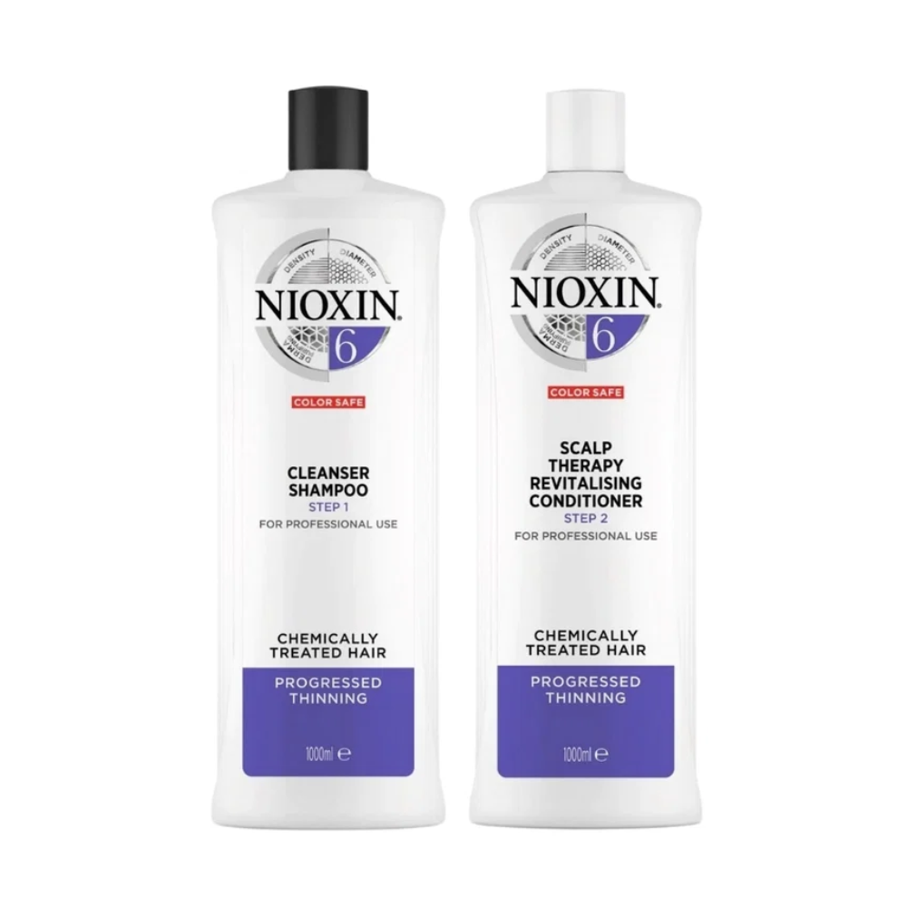 Nioxin System 6 Cleanser Shampoo & Scalp Therapy Conditioner 1L Duo