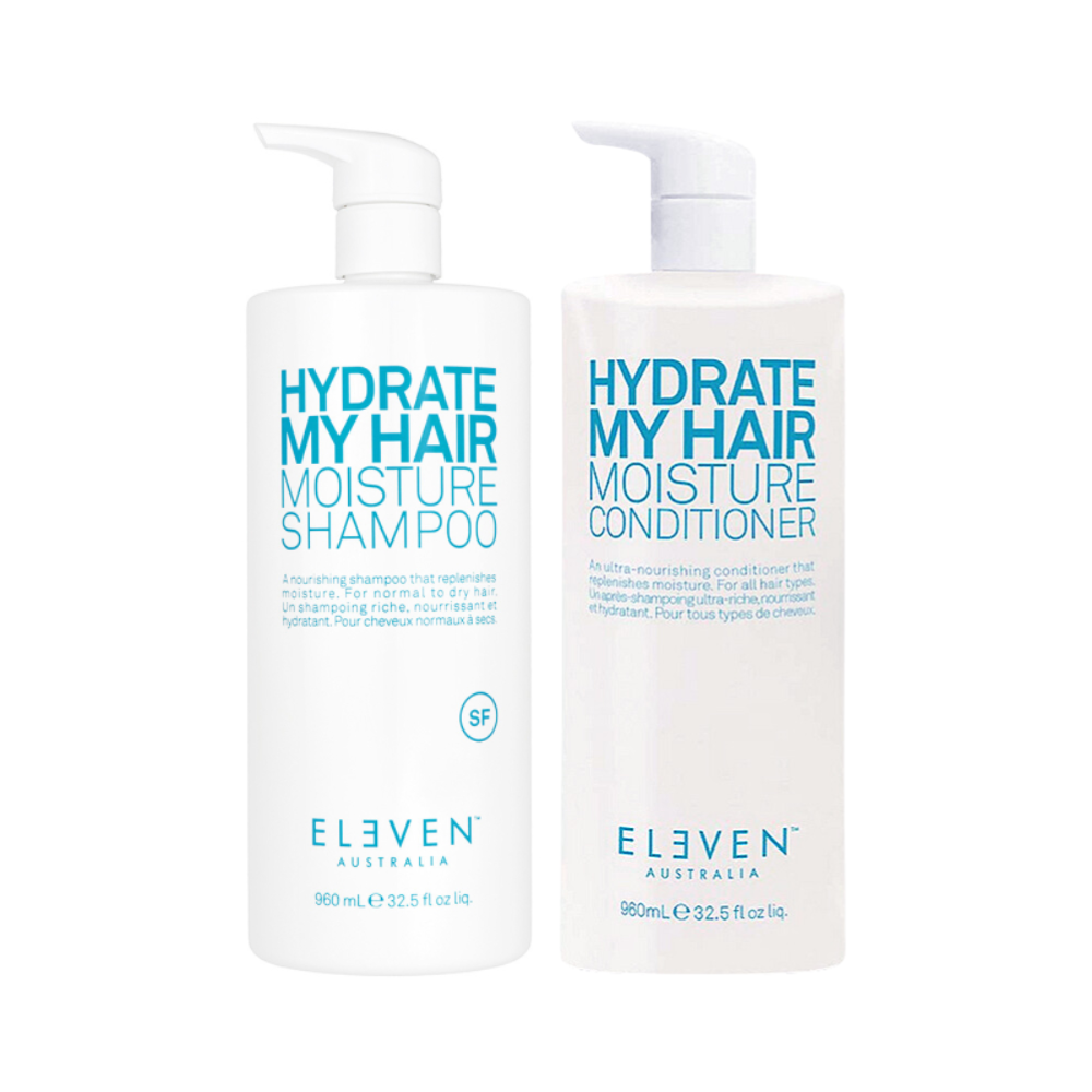 Eleven Australia Hydrate My Hair Moisture Shampoo & Conditioner 960mL Duo