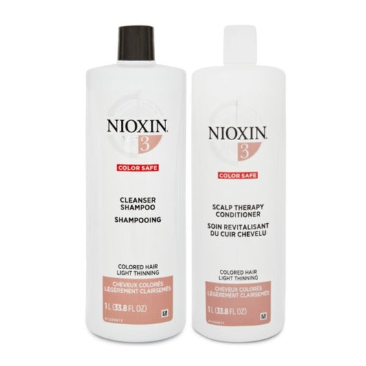 Nioxin System 3 Cleanser Shampoo & Scalp Therapy Conditioner 1L Bundled Duo