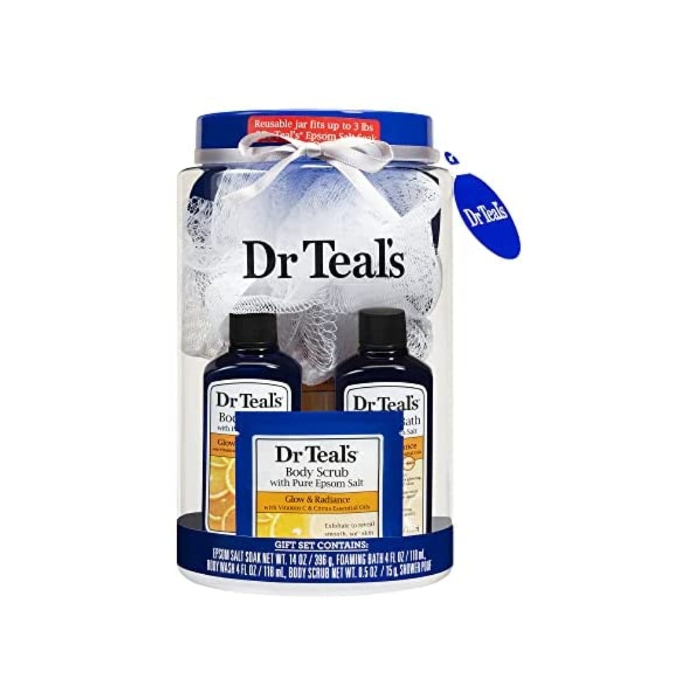 Dr Teal's Glow & Radiance with Vitamin C & Citrus Essential Oils Gift Set in Reusable Container