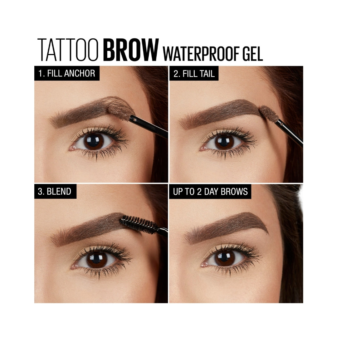 2 x Maybelline Tattoo Studio Waterproof Brow Gel 6.8mL - 250 Blonde