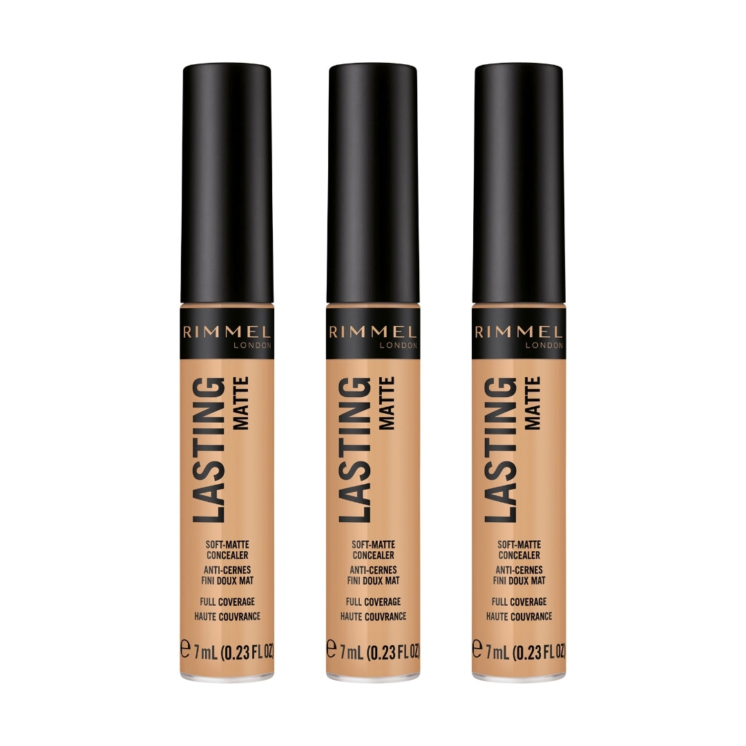 3 x Rimmel London Lasting Matte Concealer 7mL - 025 True Beige