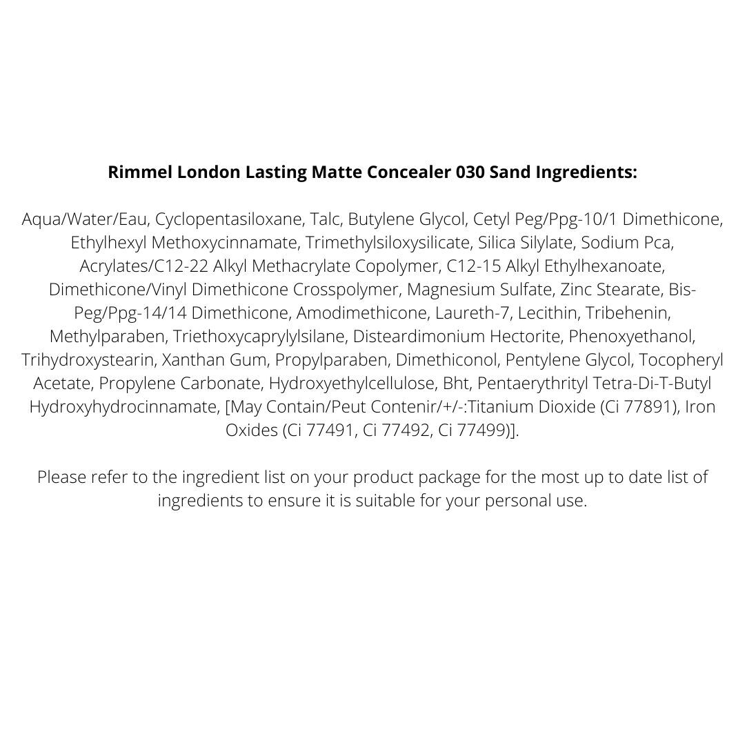 3 x Rimmel London Lasting Matte Concealer 7mL - 030 Sand