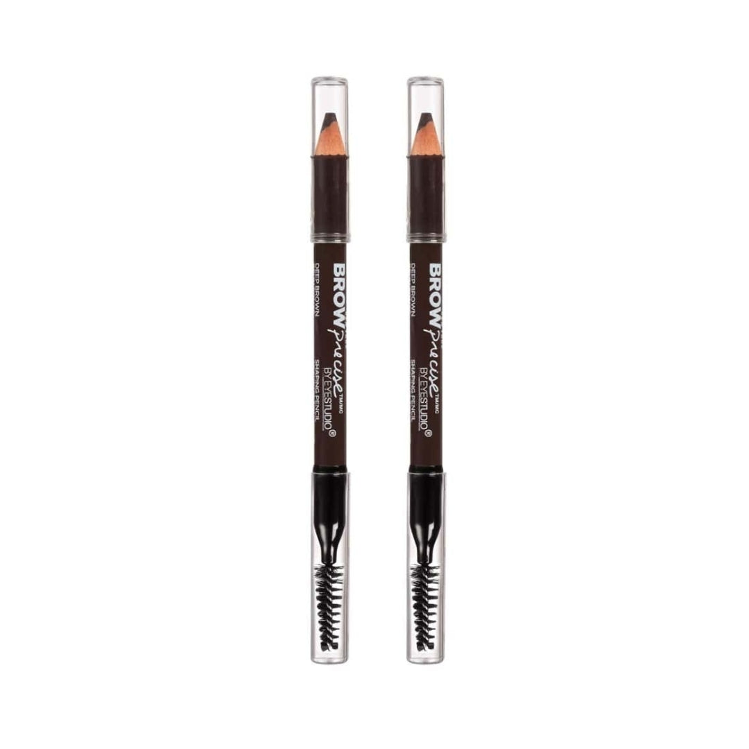 2 x Maybelline Eye Studio Brow Precise Pencil 600mg - 260 Deep Brown