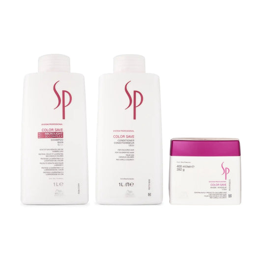 Wella System Professional Color Save Shampoo 250mL, Conditioner & Mask 200mL Trio