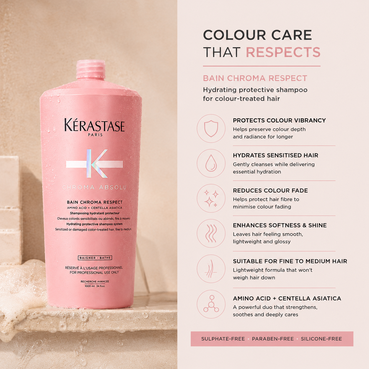 Kerastase Chroma Absolu Bain Respect Shampoo 1 Litre/1000mL