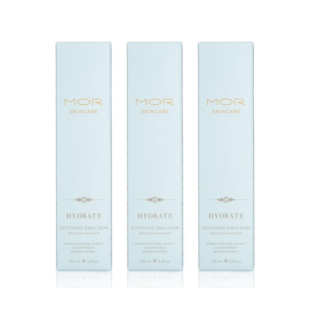 3 x MOR Skincare Hydrate Soothing Emulsion 100mL