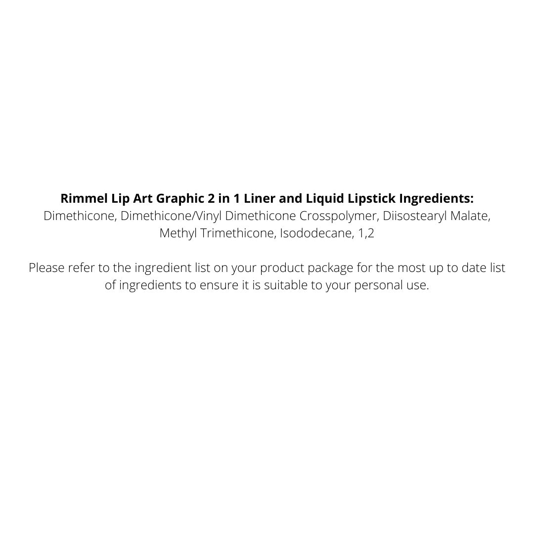 Rimmel London Lip Art Graphic 2 in 1 Liner and Liquid Lipstick 1.8mL - 550 Cuff Me