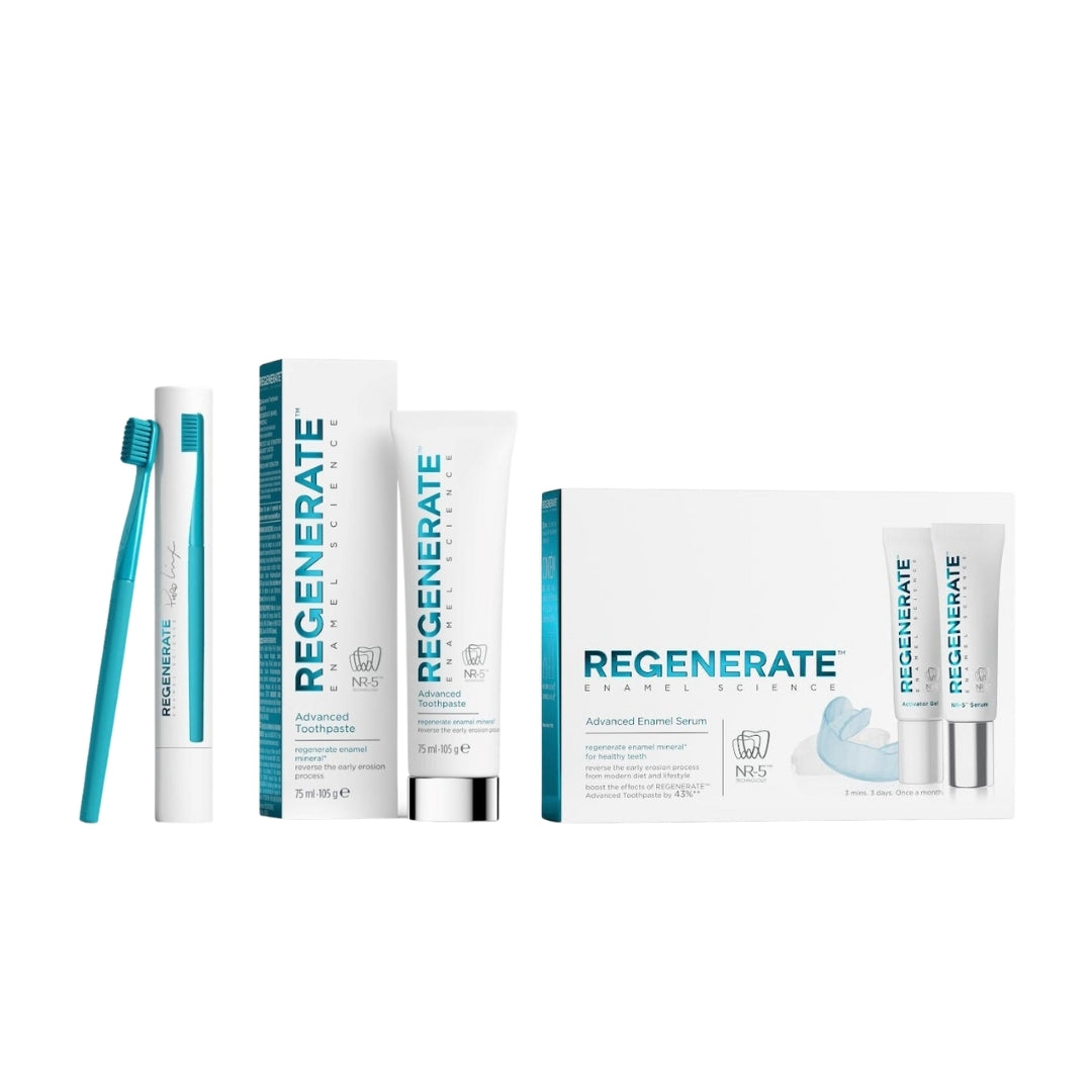 Regenerate Enamel Science Advanced Toothpaste, Serum + Toothbrush Bundle
