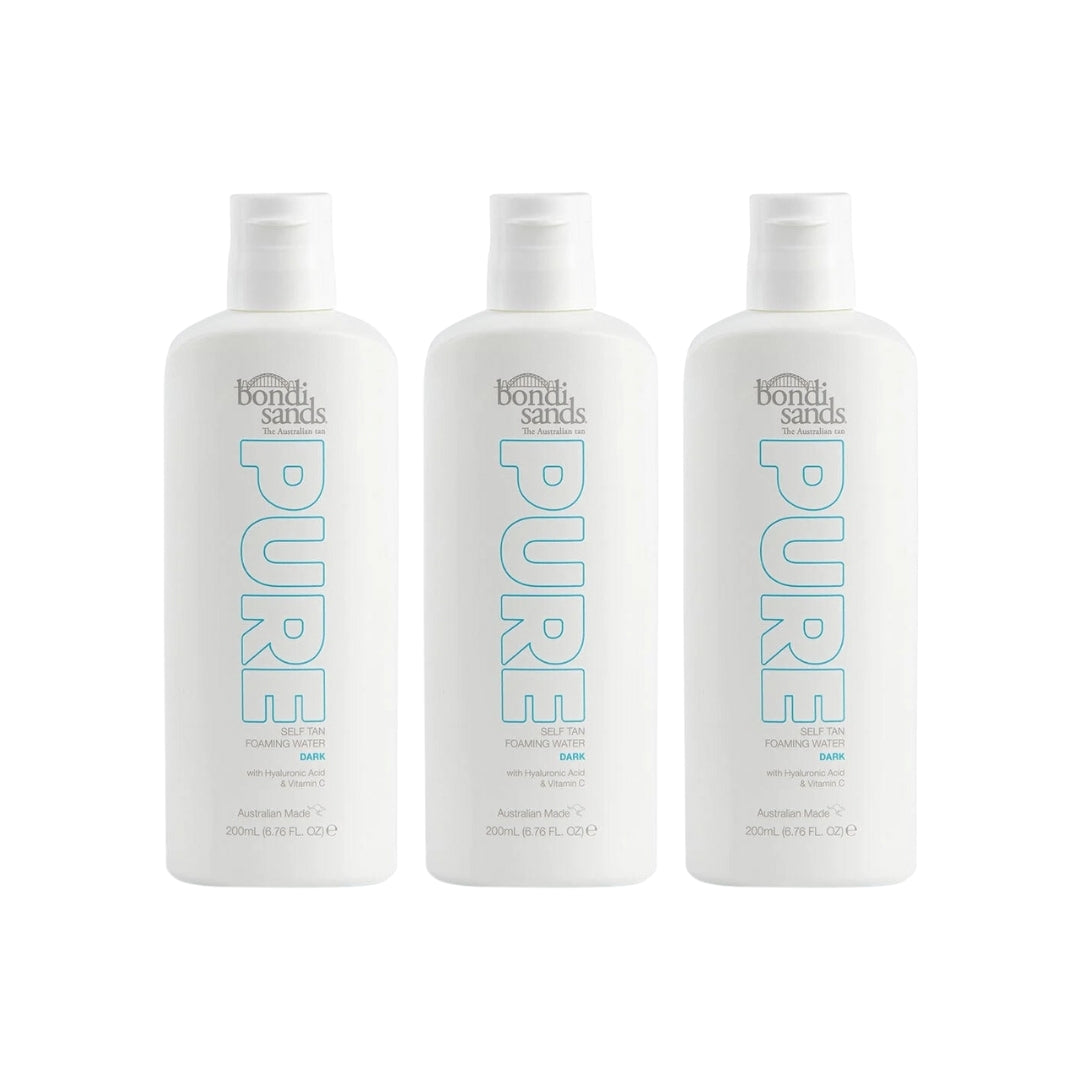 3 x Bondi Sands Pure Self Tan Foaming Water 200mL - Dark