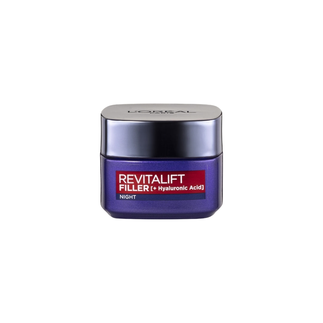 L'Oreal Paris Revitalift Filler +Hyaluronic Acid Deep Replumping Anti-Ageing Night Moisturiser 50mL