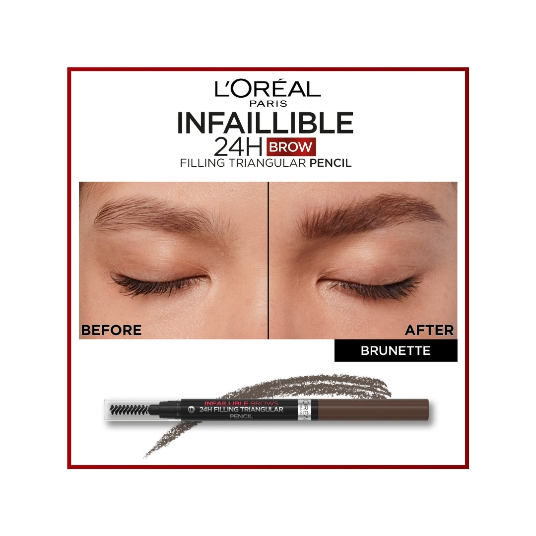 L'Oreal Paris Infaillible Brows 24H Filling Triangular Pencil 1g - 3.0 Brunette