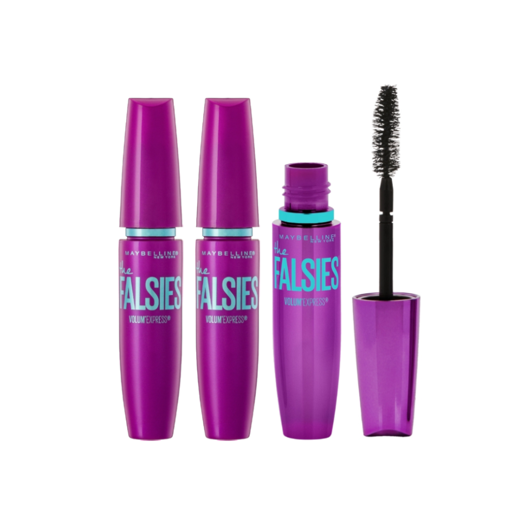 3 x Maybelline Volum' Express The Falsies False Lash Effect Mascara 7.5mL - 280 Blackest Black