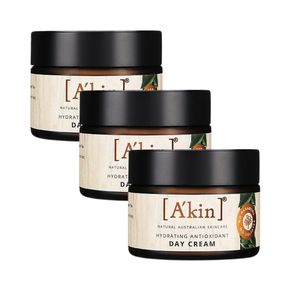 3 x A'kin Hydrating Antioxidant Day Cream 50mL