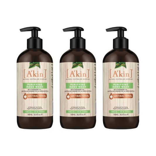 3 x A'kin Purifying Hand Wash Antibacterial 500mL