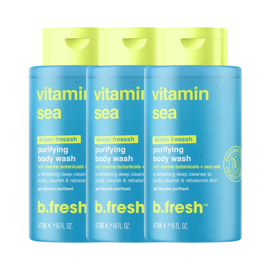 3 x b.fresh vitamin sea body wash 473mL