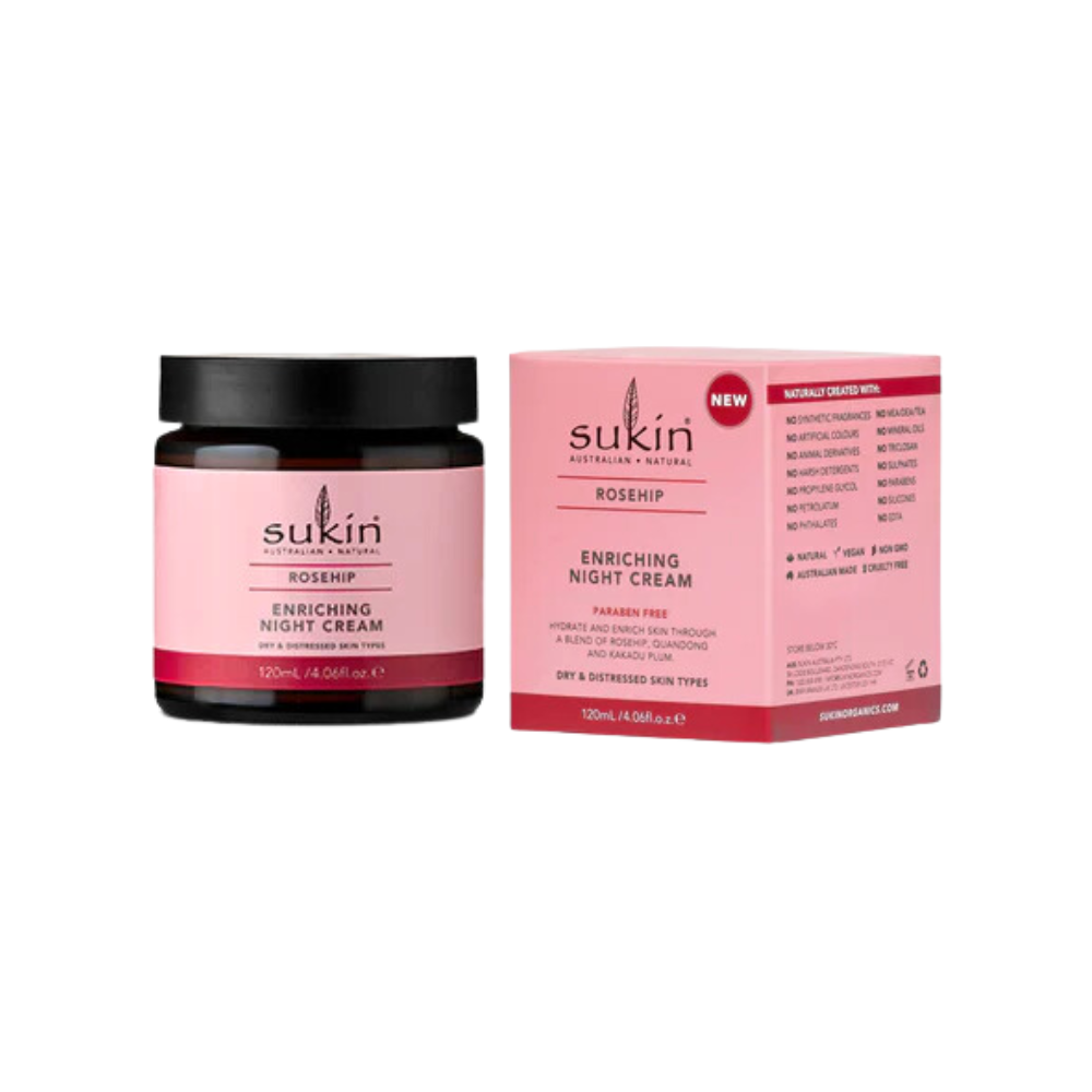 3 x Sukin Rosehip Rejuvenating Enriching Night Cream 120mL