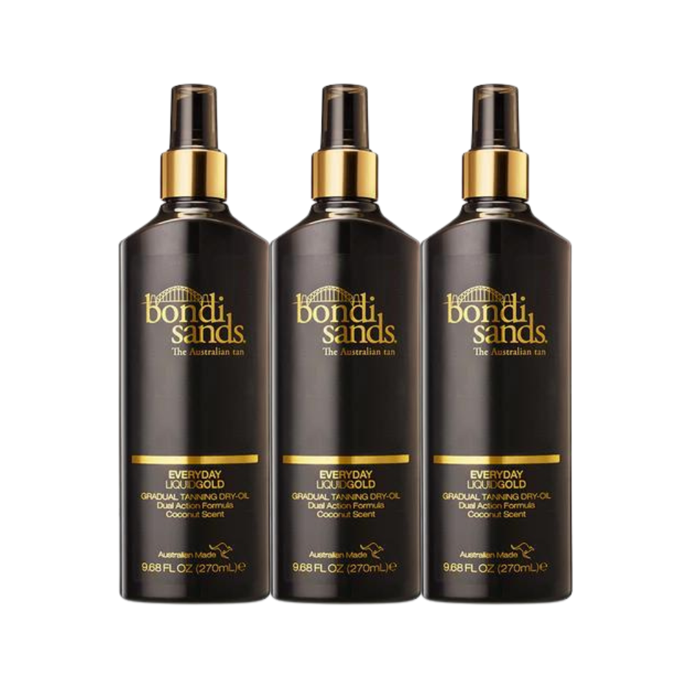 3 x Bondi Sands Liquid Gold Gradual Self Tanning Dry Oil 270mL