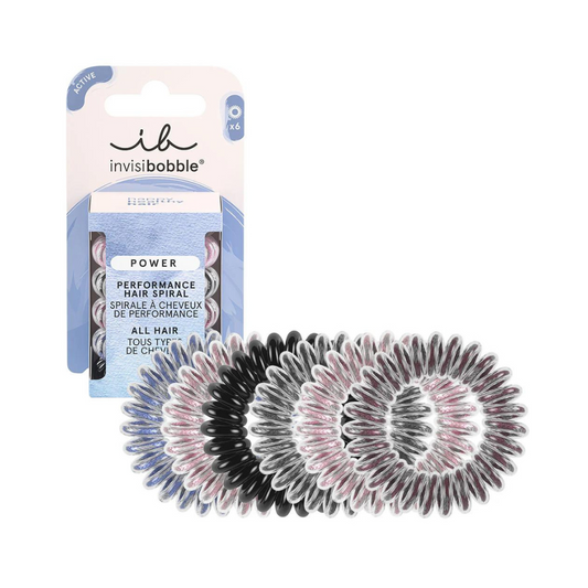 Invisibobble Power Sport Performance Hair Spiral Hair Ties 6Pk - Be Visible