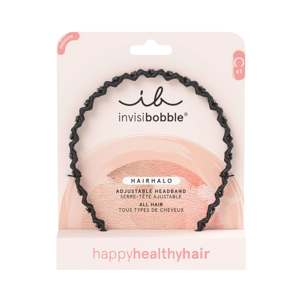 Invisibobble Hairhalo Stylish Traceless Adjustable Headband - True Dark Sparkle