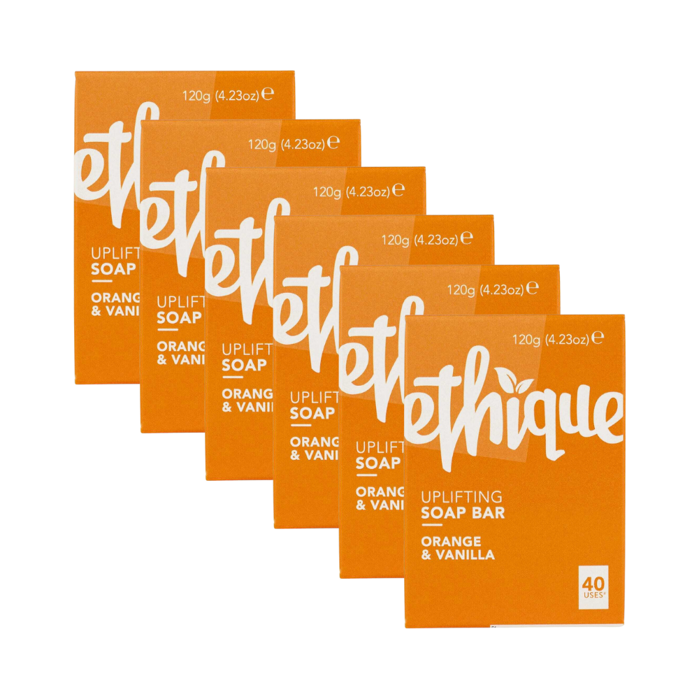 6 x Ethique Uplifting Soap Bar Orange & Vanilla 120g