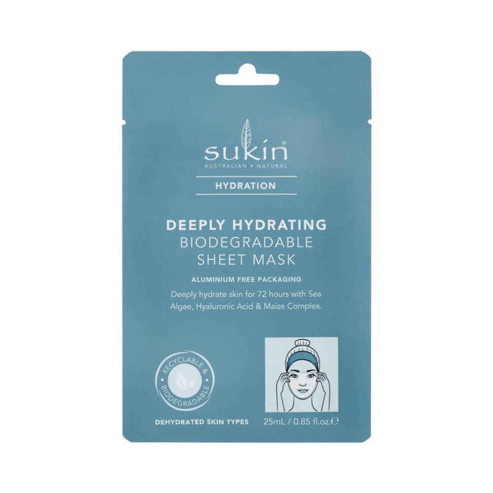 8 x Sukin Hydration Deeply Hydrating Sheet Face Mask 25mL