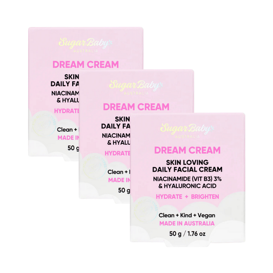 3 x SugarBaby Dream Cream Skin Loving Daily Facial Cream 50g