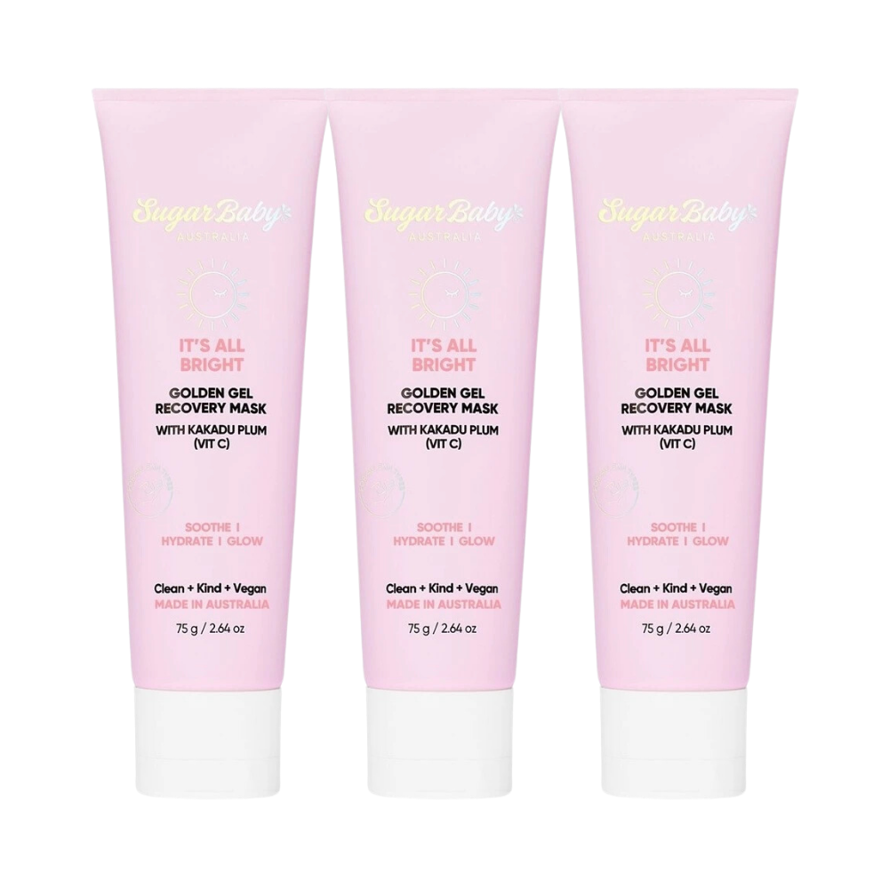 3 x SugarBaby Its All Bright Golden Gel Recovery Mask 75g