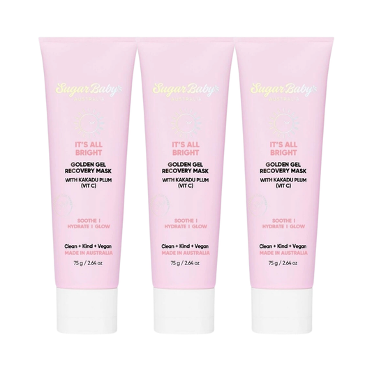 3 x SugarBaby Its All Bright Golden Gel Recovery Mask 75g