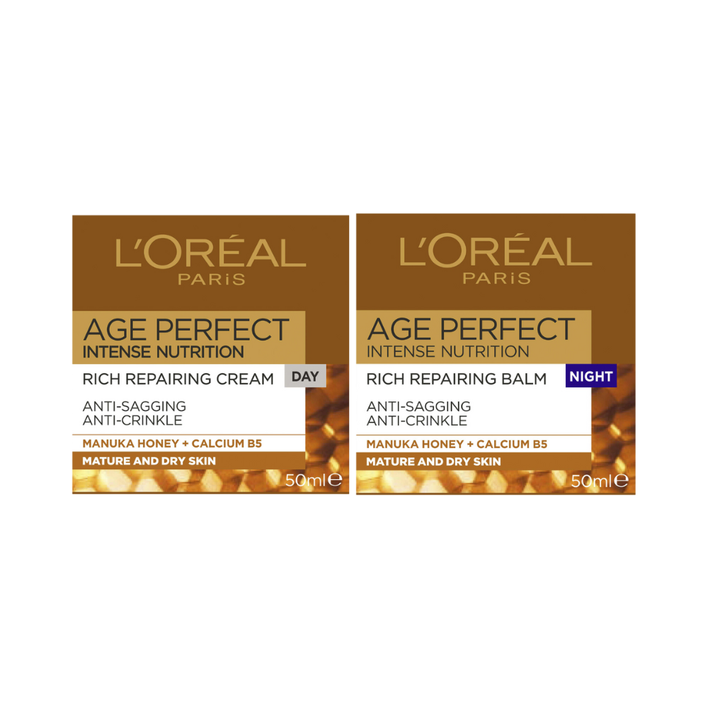 L'Oreal Paris Age Perfect Intense Nutrition Rich Repairing Day & Night Cream 50mL Duo