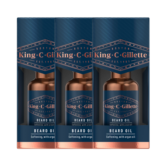 3 x King C. Gillette Beard Oil 30mL