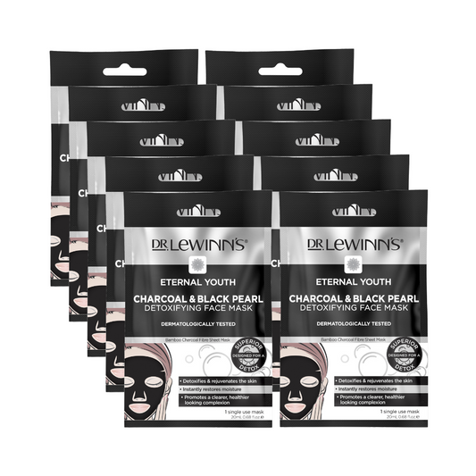 10 x Dr. LeWinn's Charcoal & Black Pearl Detoxifying Sheet Mask 20mL